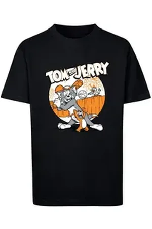 Absolute Cult T-Shirt Herren Kids Tom and Jerry - Baseball Basic T-Shirt (1-tlg) schwarz 158/164