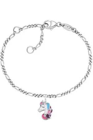 HERZENGEL Silberarmband Einhorn, HEB-UNICORN01, mit Emaille blau|lila|rosa|silberfarben