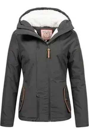 Brave Soul Winterjacke Josy für Damen, mit Teddyfell grau S