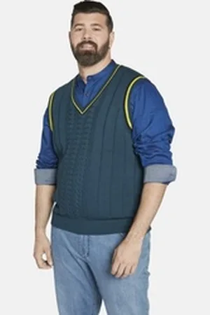 Charles Colby Pullunder EARL CHARLES aus weichem Baumwoll-Mix blau 4XL (68/70)