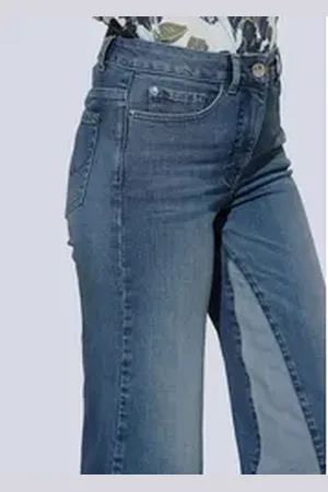 ALBA MODA Gerade Jeans Jeansculotte in angesagt weiter Form blau 36