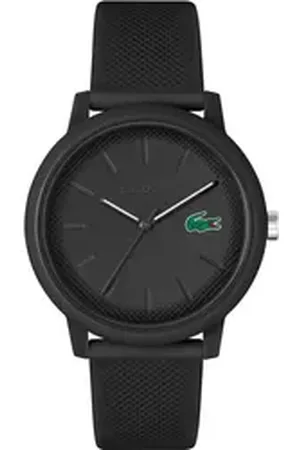 Lacoste Quarzuhr .12.12 2011171, Armbanduhr, Herrenuhr, Mineralglas, Silikonarmband schwarz
