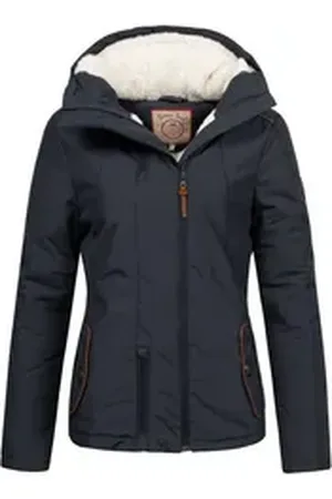 Brave Soul Winterjacke Josy für Damen, mit Teddyfell blau S
