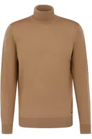 Bugatti Rollkragenpullover aus 100 % Merinowolle braun XL