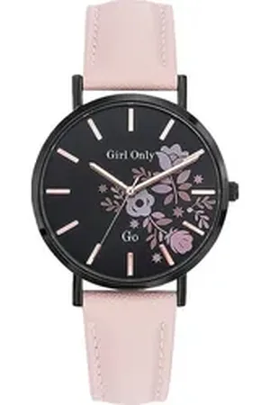 GO Girl Only Quarzuhr Damen Armbanduhr rosa Analog, (Analoguhr), Damenuhr rund, mittel (ca. 34mm), Lederarmband rosa, Fashion rosa