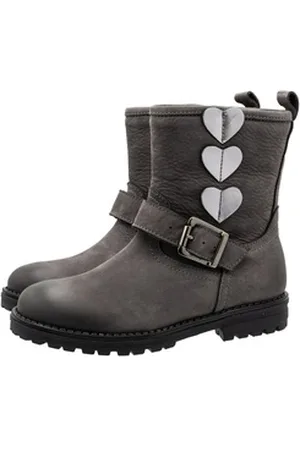 Dianetti Stiefel Mädchen 9913 Winterschuhe Leder Lammfell Grau Schnürstiefelette 32 EU