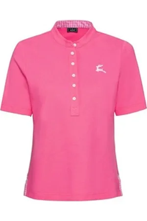 Luis Steindl T-Shirt Piqué-Shirt mit Vichykaro-Details rosa XL