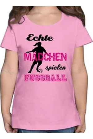 Shirtracer T-Shirt Echte Mädchen spielen Fußball - Schwarz Kinder Sport Kleidung rosa 128 (7/8 Jahre)