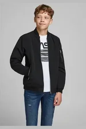 JACK & JONES Junior Bomberjacke JJERUSH BOMBER NOOS JNR schwarz 152/158
