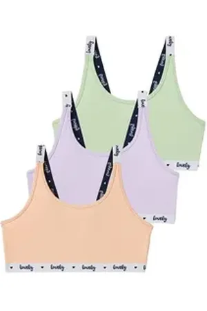 Buffalo Bustier (Packung, 3-tlg) mit bedruckten Trägern bunt|lila 170/176