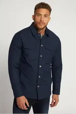 JP 1880 Funktionsjacke Overshirt Outdoor Knopfleiste gefüttert blau|schwarz XXL