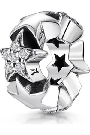Materia Bead Damen Spacer Bead Sterne Zirkonia 1111, 925 Sterling Silber silberfarben