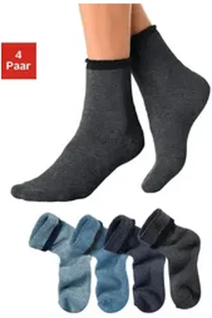 Lavana Kuschelsocken (Packung, 4-Paar) mit Innenfrottee blau 39-42