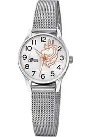 Lotus Quarzuhr Kinderuhr Edelstahl silber , (Analoguhr), Kinder Armbanduhr rund, klein (ca. 23mm), Edelstahl silberfarben