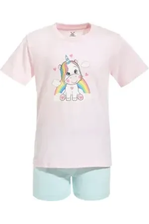 Erwin Müller Pyjama Kinder-Shorty Single-Jersey Uni rosa 146/152