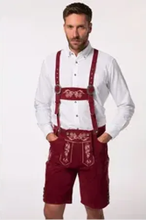 JP 1880 Lederhose JP 1880 Trachtenhose echtes Leder Stickereien braun|rot 64