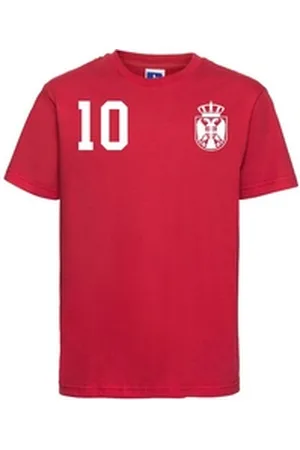 Youth Designz T-Shirt Serbien Kinder T-Shirt im Fußball Trikot Look mit trendigem Motiv rot 4J(96/104)