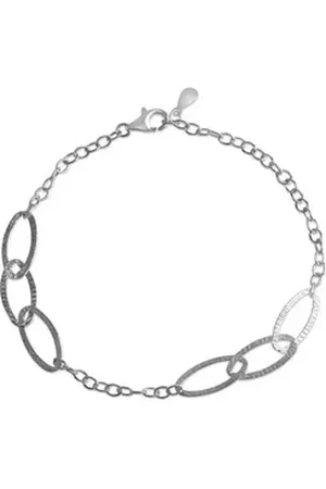 CELESTA Armband 925 Silber rhodiniert strukturiert grau|silberfarben