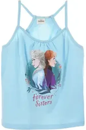 Disney Frozen T-Shirt Die Eiskönigin Elsa und Anna Top ärmelloses T-Shirt blau 110