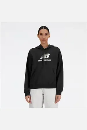 New Balance Kapuzensweatshirt Sport Essentials Fleece Logo Hoodie mit Kordelzug schwarz XL
