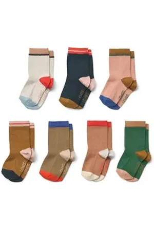 Liewood Basicsocken Kindersocken 7er Packung bunt|rosa