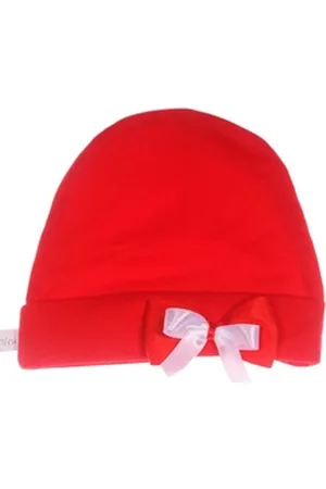 La Bortini Erstlingsmütze Mütze mit Schleife in Rot Baby Mützchen elastisch, 34 36 38 40 42 44 46 48 50 rot 36-38cm KU