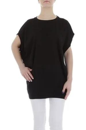 Ital-Design Tunikashirt Damen Freizeit (85987281) Stretch Top & Shirt in Schwarz schwarz L/XL