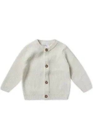 Stellou & friends Strickjacke Leicht gerippte Strickjacke Leicht gerippte Strickjacke weiß 74/80