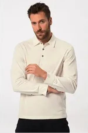 JP 1880 Poloshirt JP AWARE Poloshirt Langarm mit Manschetten weiß 3XL