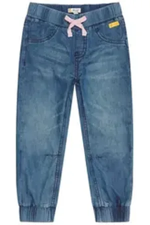 Steiff Regular-fit-Jeans Jeanshose Denim, Softbund, verstellbarer Bund blau 110