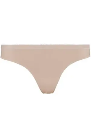 Emporio Armani String Thong Iconic Microfiber mit flachen Nähten beige M