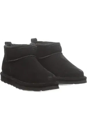 Bearpaw SHORTY YOUTH Winterboots, Winterstiefel, Schlupfstiefel, Kinderschuh mit Lammwolle schwarz 35 EU