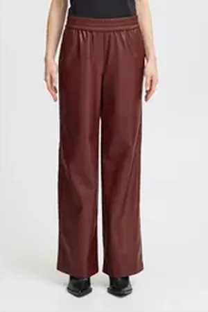 B YOUNG Lederhose BYDAJA JOGGER PANTS - moderne Hose rot 42