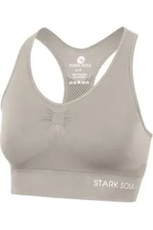 STARK SOUL ® Sport-BH Bra Light Support - Sport BH, doppellagig, für Damen Doppellagiges Material beige XL