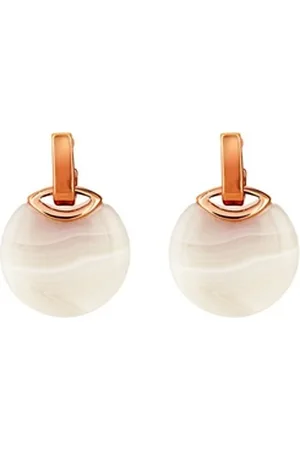 Buckley London Paar Ohrstecker Messing vergoldet rot