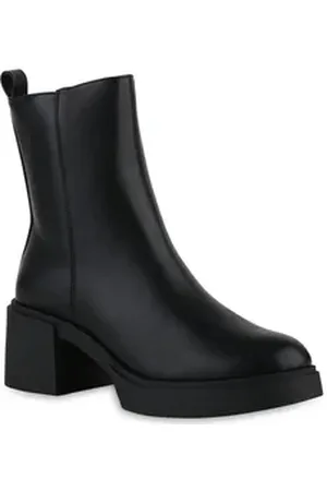 VAN HILL 840818 Damen Übergrößen Stiefelette Schuhe schwarz 42 EU
