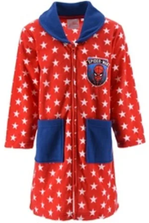 SPIDERMAN Kinderbademantel Jungen Kinder-Bademantel Morgenmantel mit Reißverschluss rot 110
