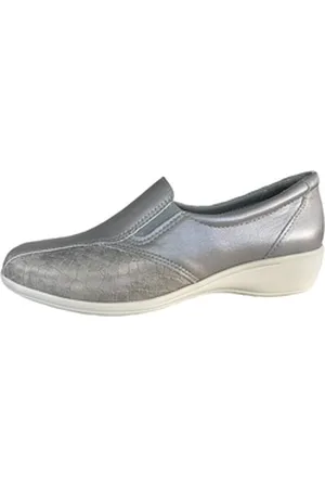 Franken Schuhe Franken-Schuhe Damen Slipper 220-2 silver Slipper silberfarben 38 EU