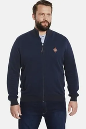 Charles Colby Strickjacke DUKE LINOEL mit Strickmuster blau XXL (60/62)