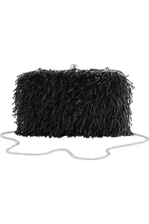 Next Clutch Perlenbestickte Clutch mit Fransen (1-tlg) schwarz