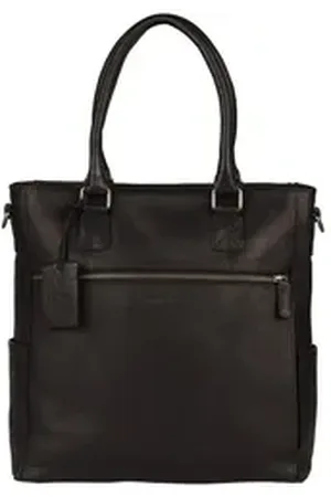 Burkely Shopper Shopper 13,3", aus echtem Leder schwarz