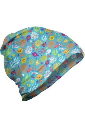 Abakuhaus Beanie Wandern im Freien Meeresfische Childish Aquarium Stil blau