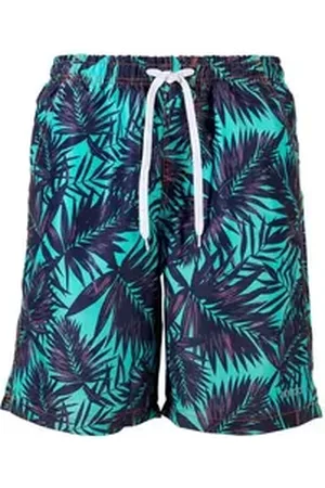 Beco Beermann Badehose -Basics Schwimmshorts (1-St) in trendigem Palmen-Design blau L