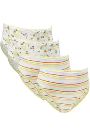 Erwin Müller Slip Mädchen-Slip 4er-Pack Single-Jersey Streifen grün 98/104