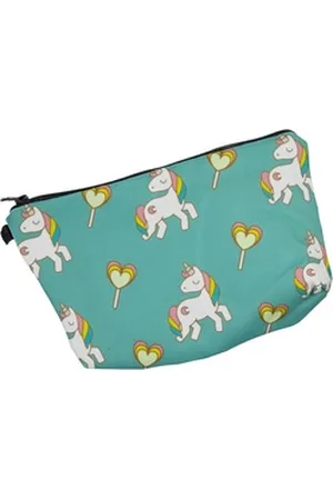 cosey Kosmetiktasche Make-up Tasche - Schminktasche und Kulturbeutel - Einhorn Design blau