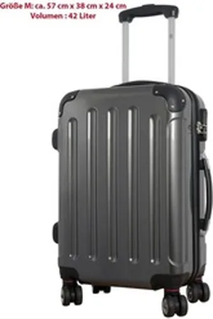 MONOPOL® Hartschalen-Trolley Hartschalen-Trolley Reisekoffer ABS Hartschalenkoffer, gefütterter Innenraum/Zahlenschloss/4 Doppellräder 56 cm