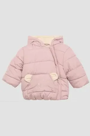 QS by s.Oliver Outdoorjacke Wattierte Jacke mit Fleece-Futter und Bären-Motiv Raffung 92