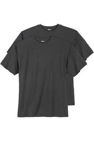 Adamo Rundhalsshirt 2er Pack Basic T-Shirts dunkelgrau XXL Fashion grau 2XL