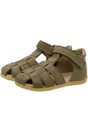 Clic! Sandalen Lauflernschuhe Kleinkind Leder Braun-Grün 9737 Sandalette 25 EU