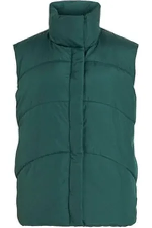 VILA Steppweste Damen Steppweste VINILLY SHORT QUILTED WAISCOAT (1-tlg) blau 42
